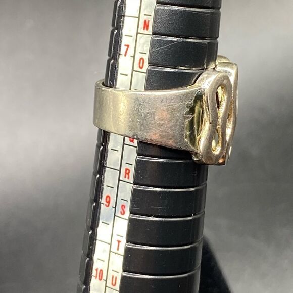 Sterling silver 925 FAS marked swirl ring significant in size see pic for size - Picture 5 of 9